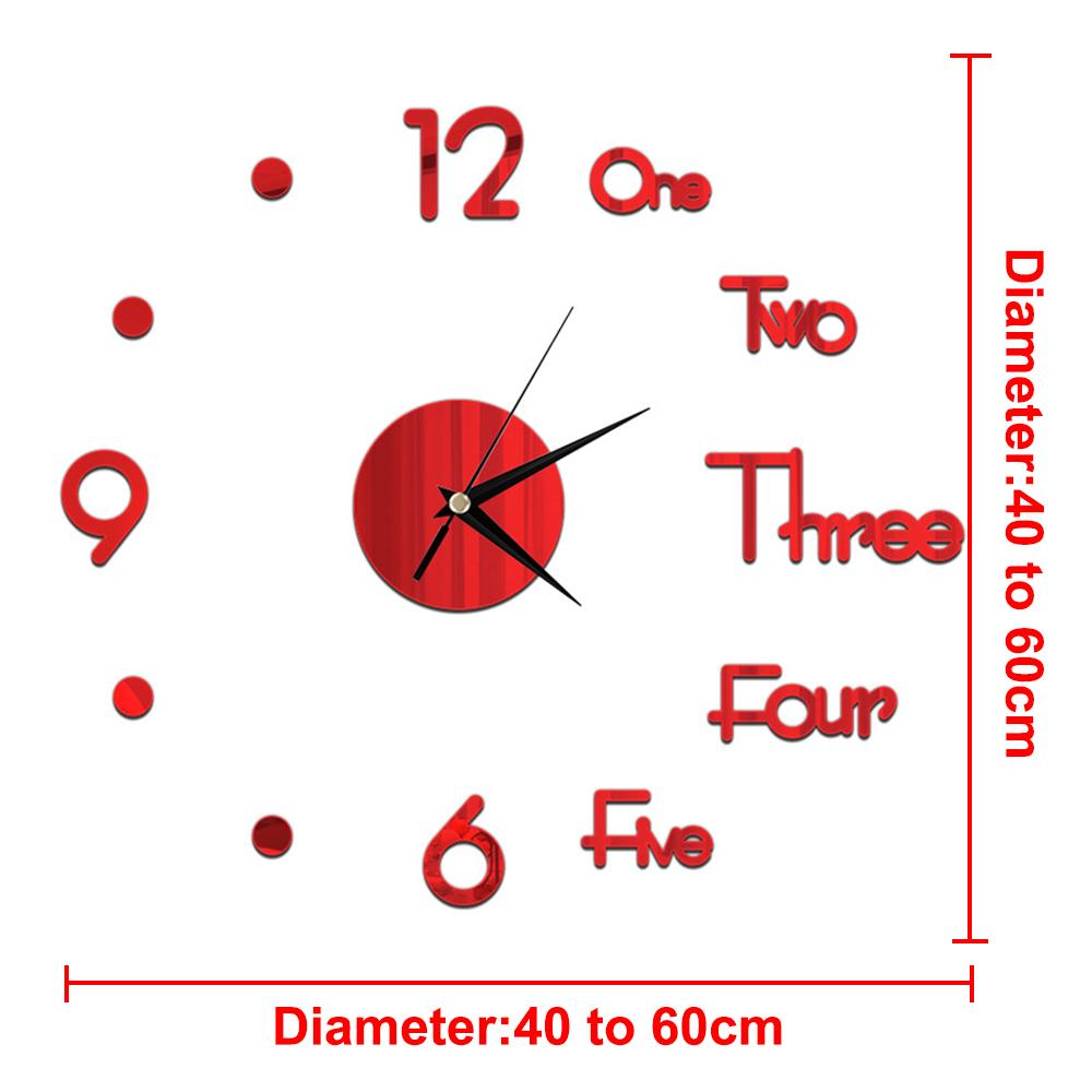 3D Wall Clock DIY Mirror Wall Stickers Home Decor Quartz Needle Watch Living Room Removable Art Decal Sticker Reloj De Pared Hot