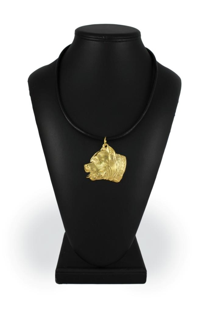 Pit Bull, American Pit Bull Terrier - necklace with a dog in a gift box, gold-plated pendant for a dog lover, striking jewelry by Art-Dog