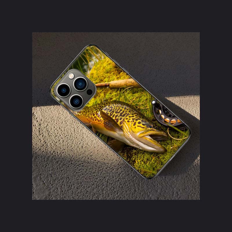 Brown Trout Fly Fishing Phone Case For Apple Iphone 16 15 Plus Soft 13 12 Mini Cover 11 14 Pro Max Capa X XS XR 8 7 Shell Coque