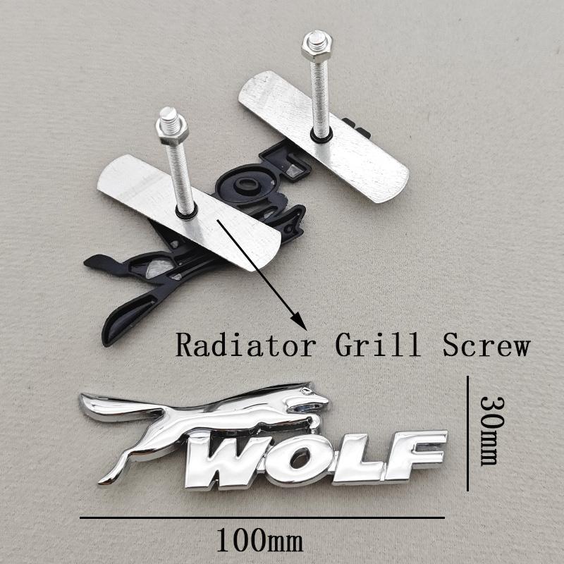 GAKN5 3D Metal Black Chrome Logo WOLF Car Modified Accessories Grille Front Badge Emblem For Jagura Ford Chevrolet JEEP VW BMW & More