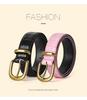 Vintage Pink Crocodile Leather Pin Buckle Belt for Women - Versatile and Stylish