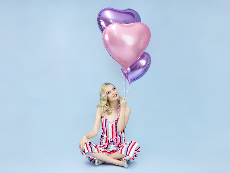 Partydeco Balon Foliowy Serce 61Cm Jasny Roz