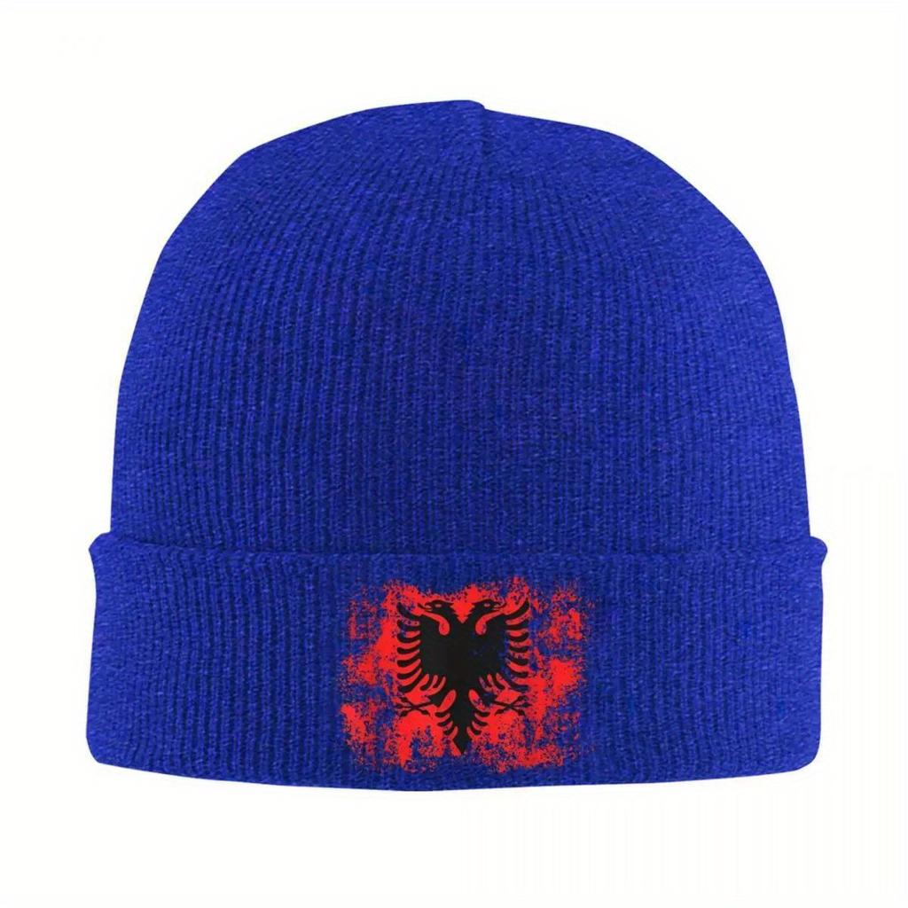Albanian Flag Albania Knitted Hat Women's Men's Skullies Beanies Autumn Winter Hat Acrylic Warm Cap