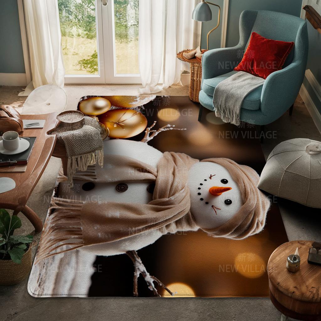 House Entrance Carpet Home Door Mat Living Room Bath Foot Bathroom Non-slip Water Absorption Rugs Bath Merry Christmas Winter