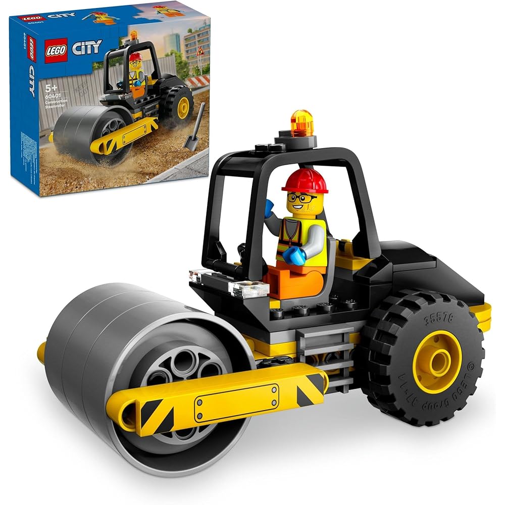 

LEGO City Steam Roller Toy Building Set for Kids Ages 5-8 Vehicle Miniature 60401
