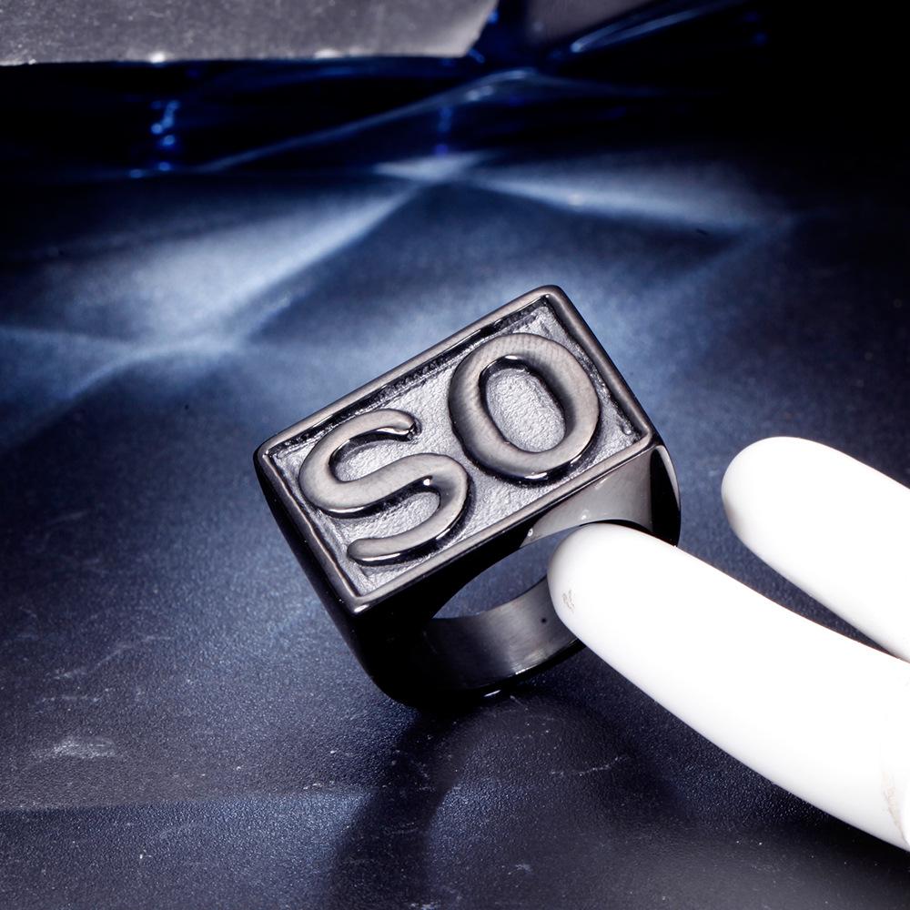 Anel Masculino Punk Coreano Caveira Retrô, Design Exagerado em Aço Titânio HFJ143