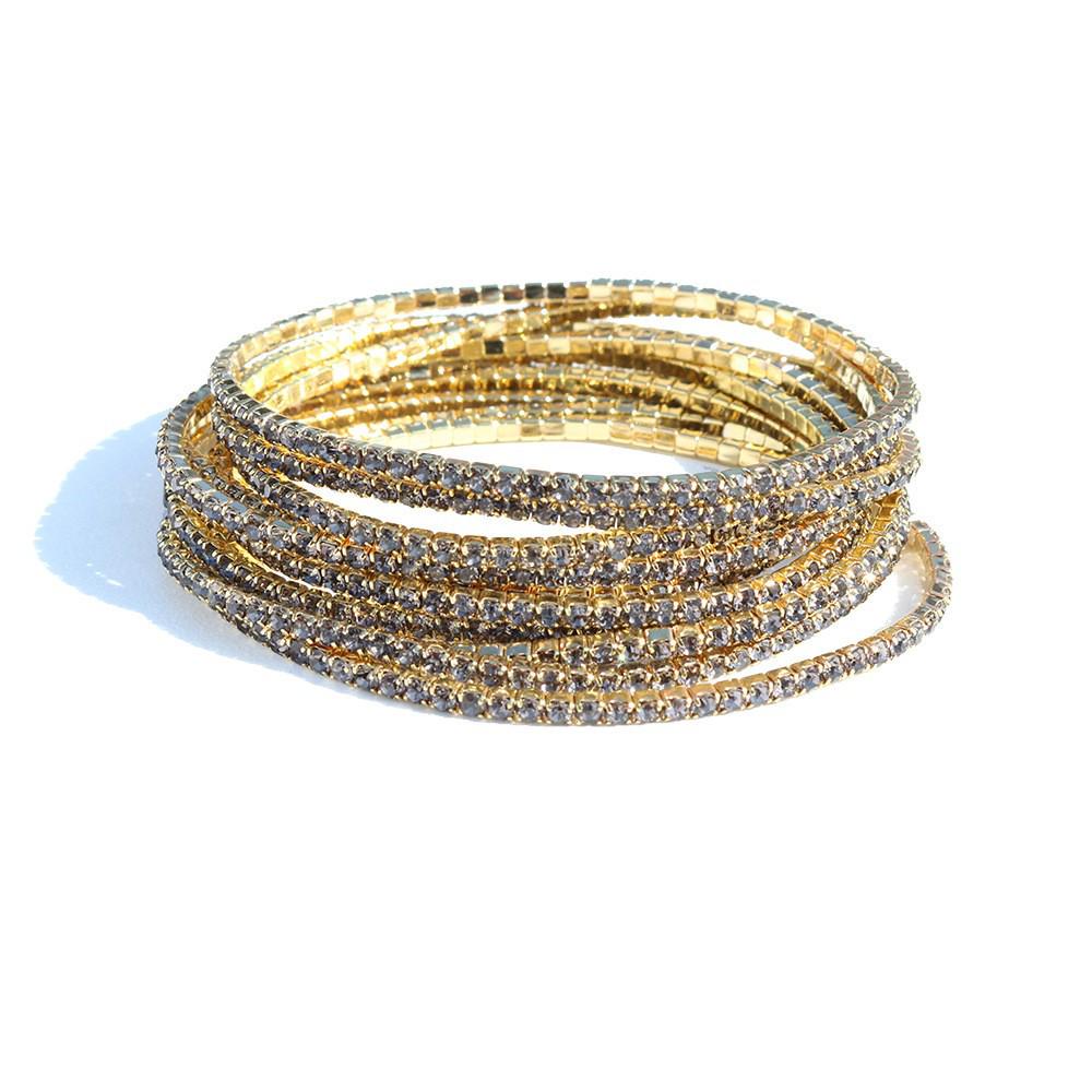 European & American Style Colorful Zircon Diamond Elastic Tennis Bracelet