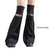 Women Punk Hollowed Out Thgh High Flared Leg Warmers Over Knee Long Socks Solid Color Leg Covers Stockings Streetwear
