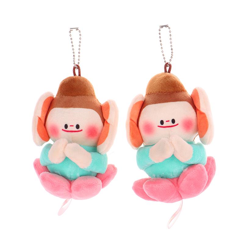 Creative Cartoon Buddha Plush Toy Soft Stuffed Doll Keyring Bag Pendant Cute Plush Dolls Keychain Car Key Decoration