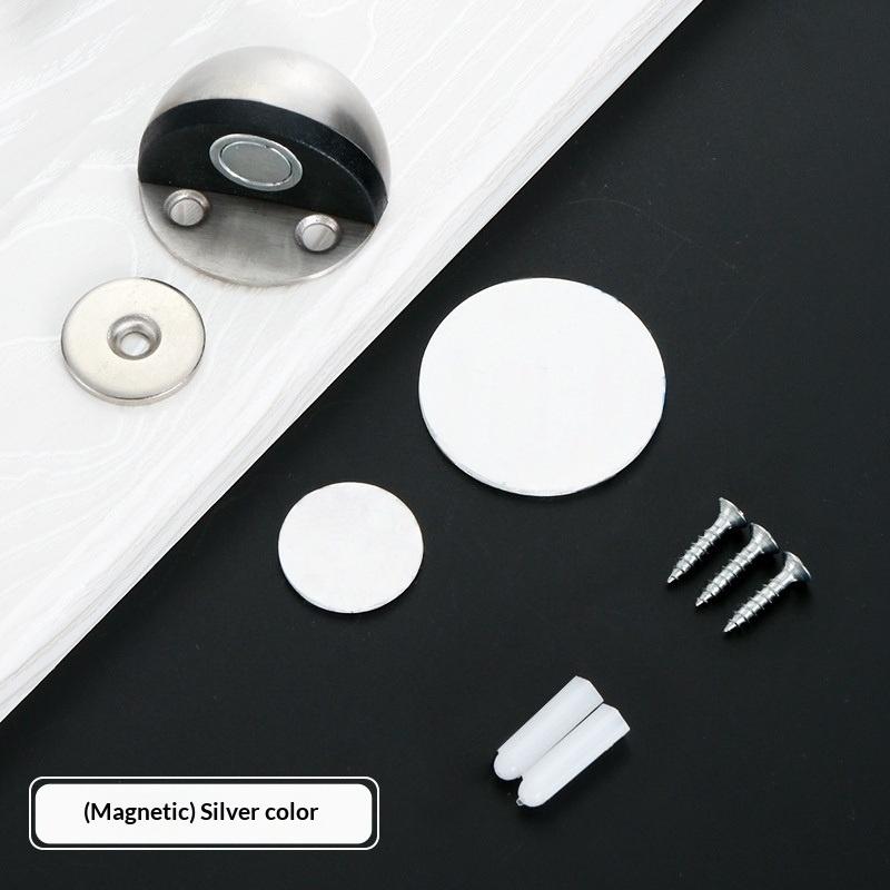 §1 Set Silicone Anti-Collision Buffer New No-Drill Magnetic Door Stopper For Glass & Bedroom Doors Windproof Floor Mount