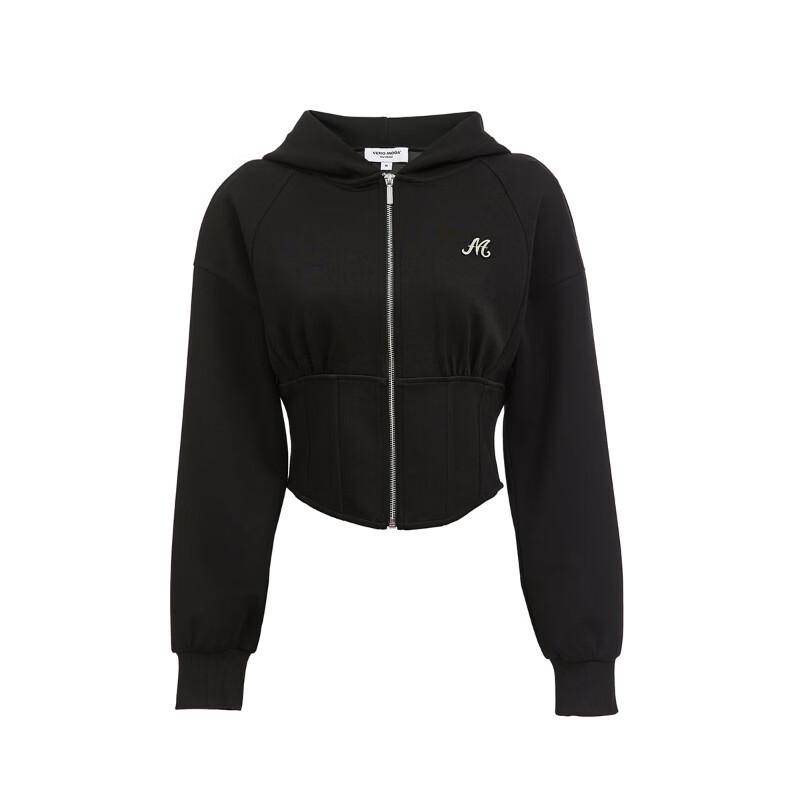 VEROMODA Cropped Hooded Zip-Up Sweatshirt