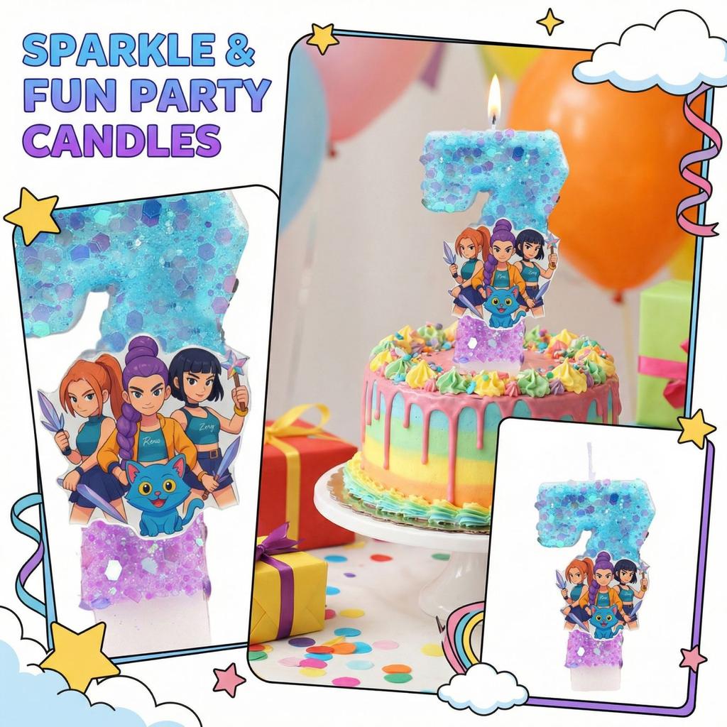 Fashion Cartoon Creative Birthday Candles Party Digital Candles