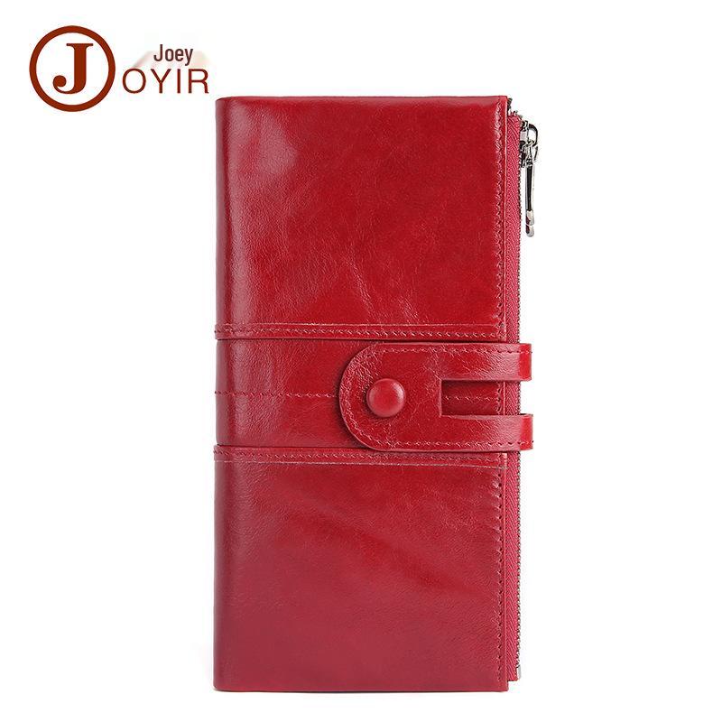 Vintage Women's RFID Snap Closure Leather Wallet, Large Capacity with Multi-Card Slots and Coin Purse