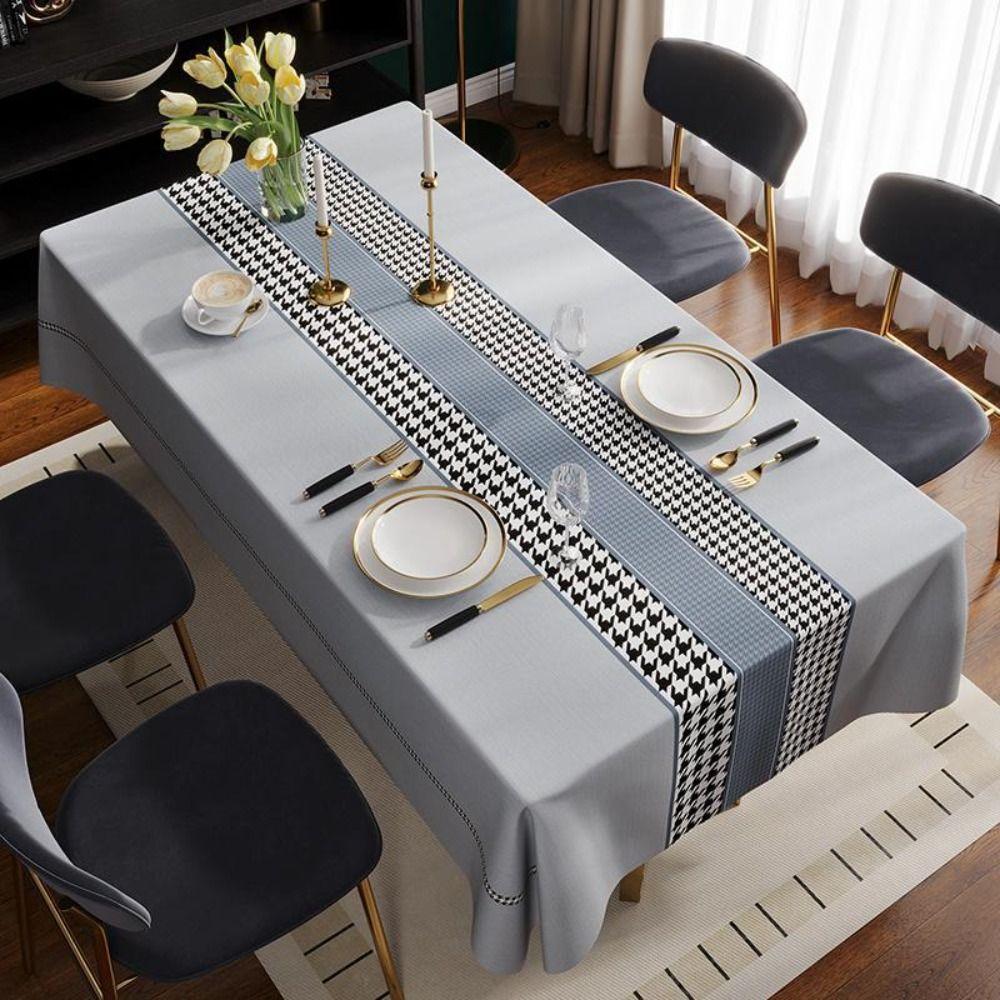Table Decoration Waterproof PVC Tablecloth Anti-Scald Washable Table Mat Anti Slip Printed Table Cover Tea Table