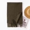 Solid Color Wool Scarf Women's Winter Wool Shawl High End Couple Style Tassel Scarf