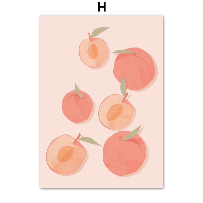 Lemon Strawberry Cherry Orange Wall Art Canvas Painting Interior Home Decor Poster Bedroom Fruit Market Living Room Shop Picture