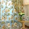 Floral Tulle Curtians for for Living Room Kitchen Embroidered Sheer Curtains Rapes For Bedroom Luxury Floral Tulle Curtains