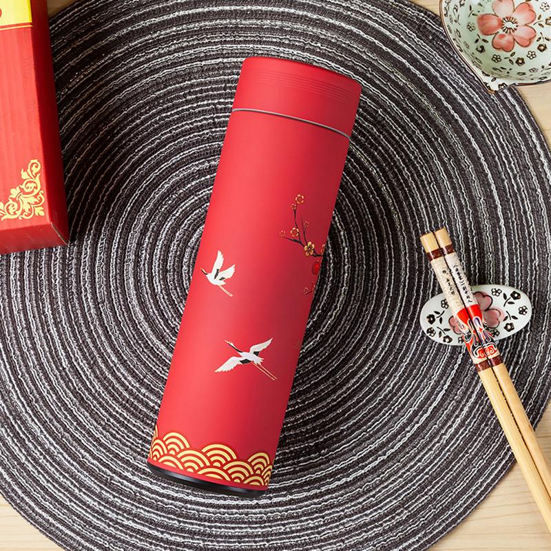 500ML Stainless Steel Thermos Coffee Tea Mug Chinese Classical Style Water Bottle With Filter Thermo Cup