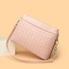 Niche versatile woven pattern messenger bag women's new solid color shoulder bag texture commuter simple small square bag