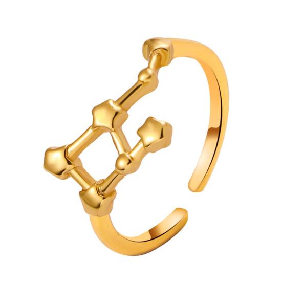 Student Ring Electroplated Finish Adjustable Opening Design Star Symbol Ring Couple Matching Ring Alloy Jewelry Gift