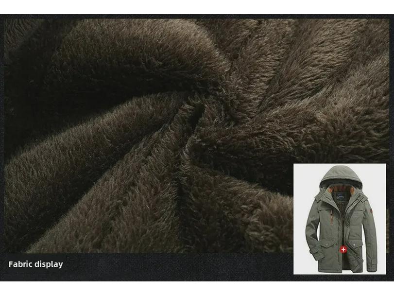Men's Winter Multi-Pocket Cotton Coat - Thickened, Loose, Cold-Resistant, Casual Style 8186