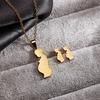 Stainless Steel Gold Color I Love MAMA Letter Necklace Earrings Set For Women Heart Mom Daughter Figure Mother's Day Jewelry Set