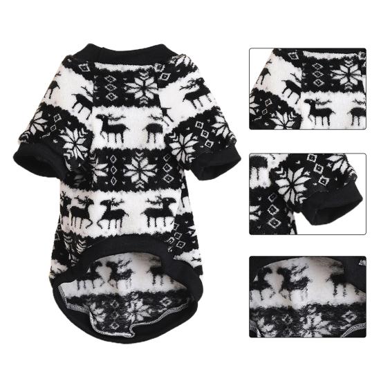 Puppy Pullover Unique Pattern Delicate Texture Polyester Xmas Themed Pattern Print Dog Sweater for