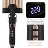 Pretfy Hair Curling Iron 3-Barrel 32mm Hair Waver Hair Curler Temperature   LCD Temp Display Hair Styling Tool
