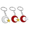Metal Buckle Keychain Pendant, Zinc Alloy Key Ring with Star Moon Design, Keys Bags Suitcases Charm