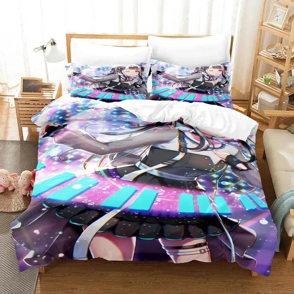 Nyubara Reona Anime Raise A Suilen Bedding Set Printed With Pillowcase Bed Duvet Cover Soft Single Double Queen Super King Size