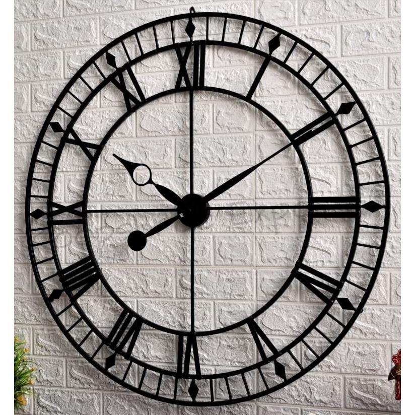 Clock Iron Hand-Crafted Black Extra Large Wall Clock/One Year Warranty / 9053-42, Analog, 42 Inch