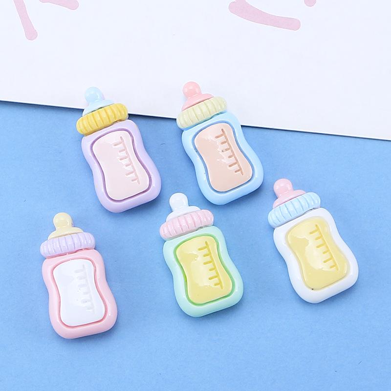 Graduated Baby Bottle Charms: Cartoon DIY Resin Ornaments for Crocs and Crafts