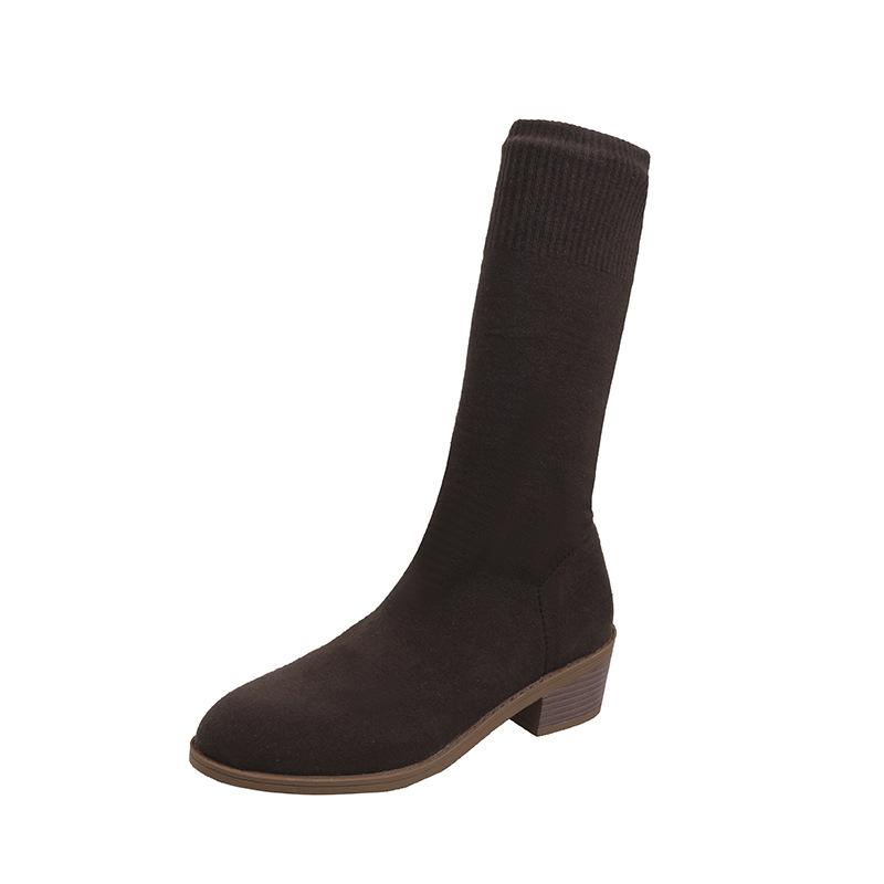 

Black Boots Women s V-Mouth Martin Boots Punk Metal Western Cowboy Boots Rivet Pointed Chelsea Pant Boots 43 темно-коричневого кольору