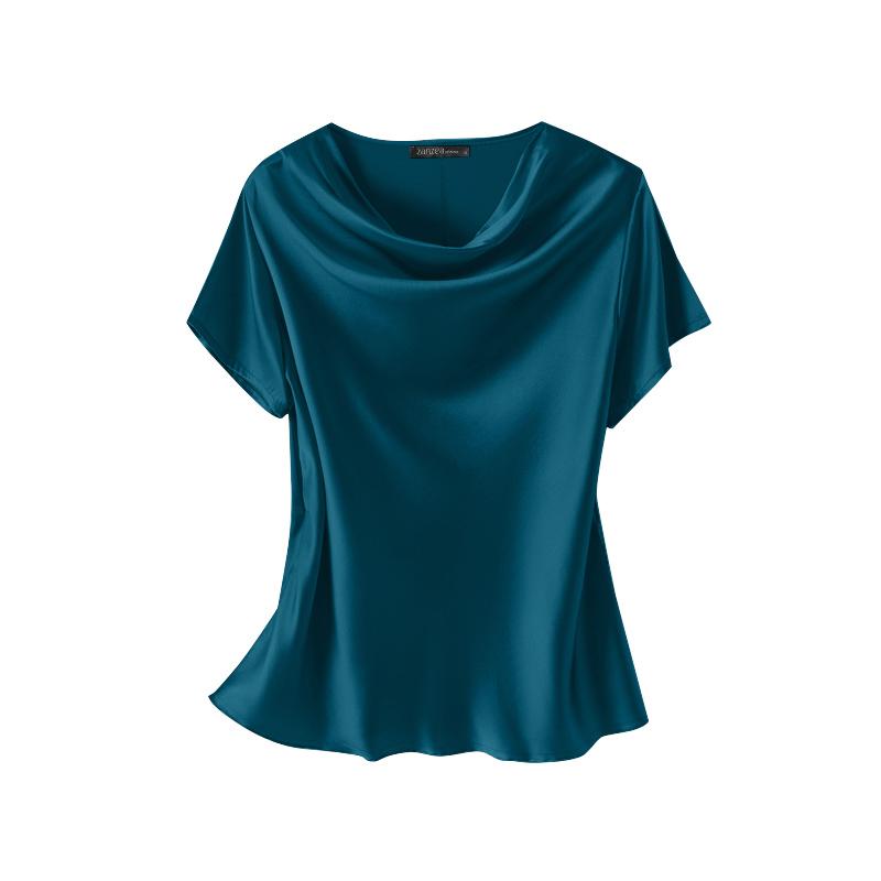 

ZANZEA Women Casual Pile Collar Summer Short Sleeve Blouse