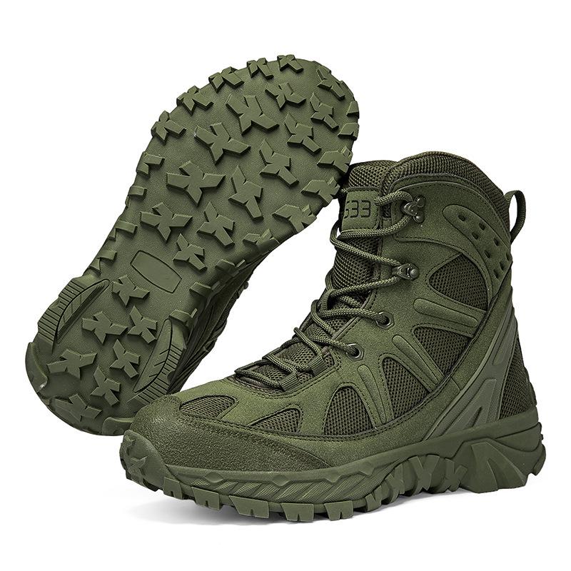 2025 Tactical Military High-Top Combat Boots - Outdoor & Desert Work Mountaineering Shoes