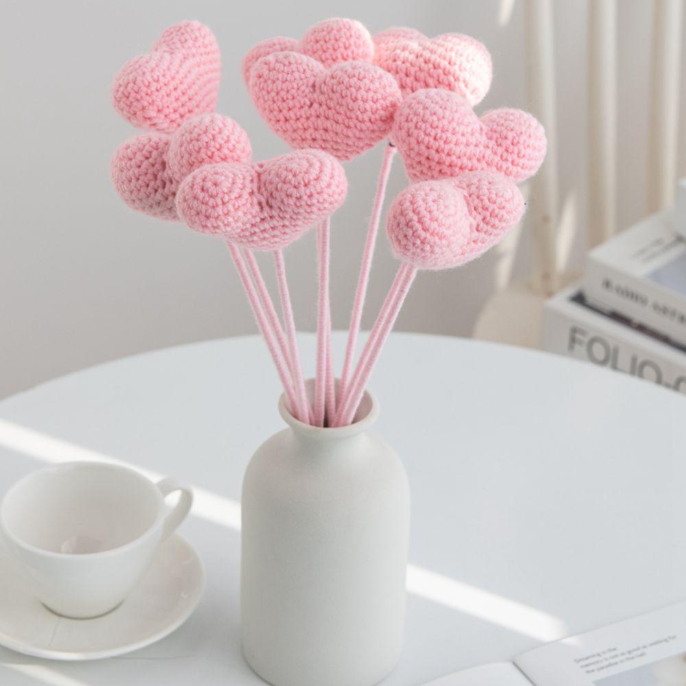 ArtificialFlower Handmade Crochet Yarn Sunflower Rose Outdoor Garden Arch Wedding Bridalbouquet Valentine Home Festival Diy Gift