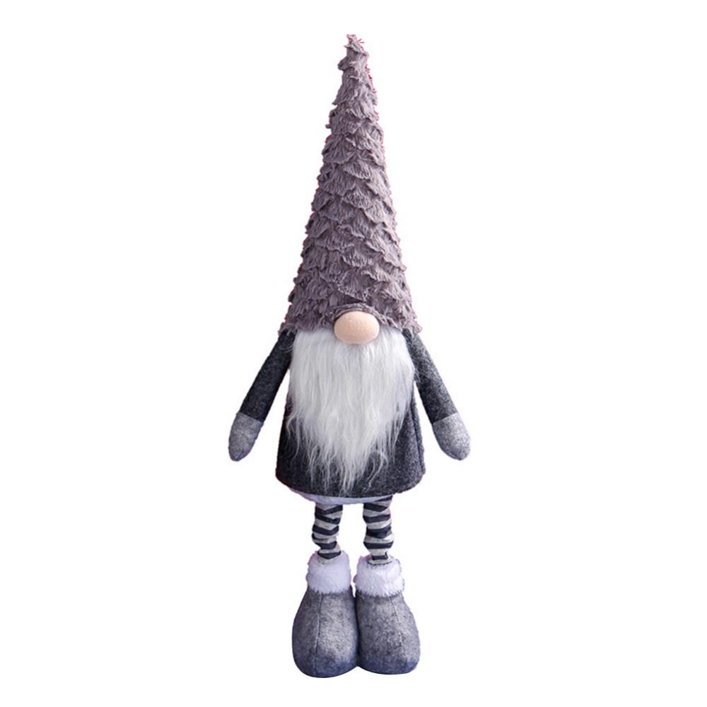 Christmas Gnome Plush Faceless Doll with Retractable Spring Legs Christmas Decorations For Home Desktop Ornament New Year Gift