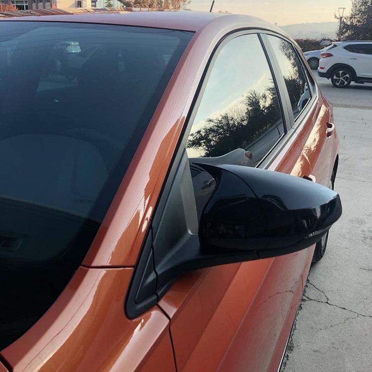 For Volkswagen Polo MK6 2018-2021 Batman Bat Mirror Cover Glossy Black Mirror Cover Right Left 2 Piece Auto Mirror Accessory