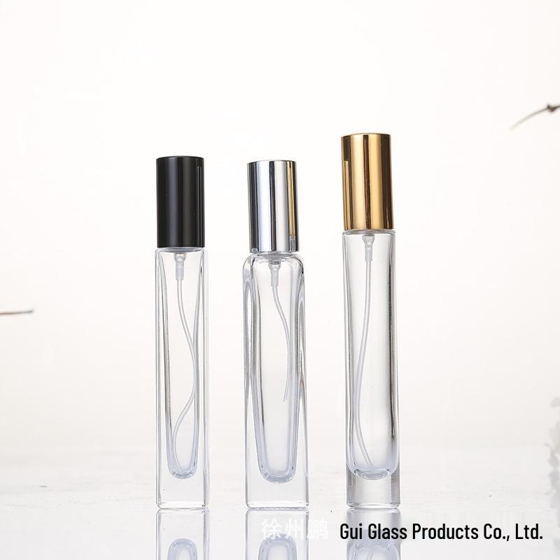 Compact Transparent Glass Perfume Decanting and Spray Bottle