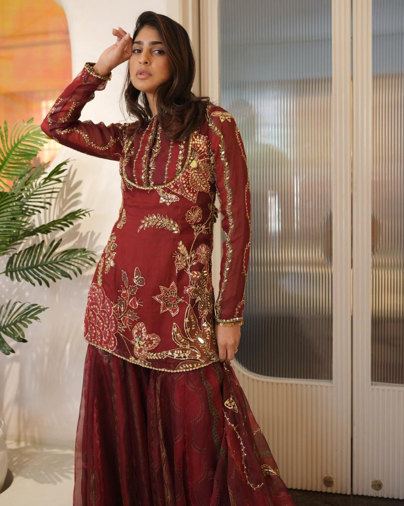 Women Designer Party Wear Soft Organza Salwar Suit Sharara Set Indian Ethnic Bollywood