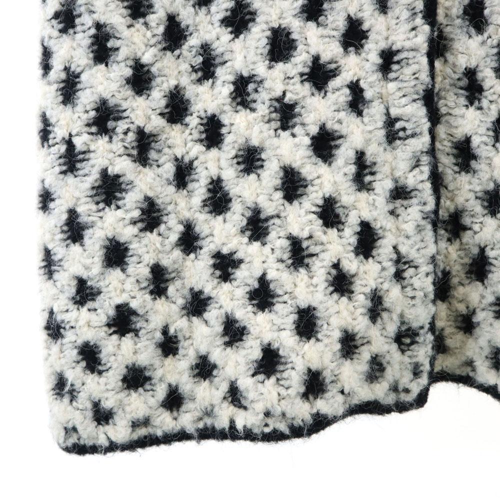 Armani Jeans Wool Blend Long Sleeve Knit Coat 40 White System Women Used