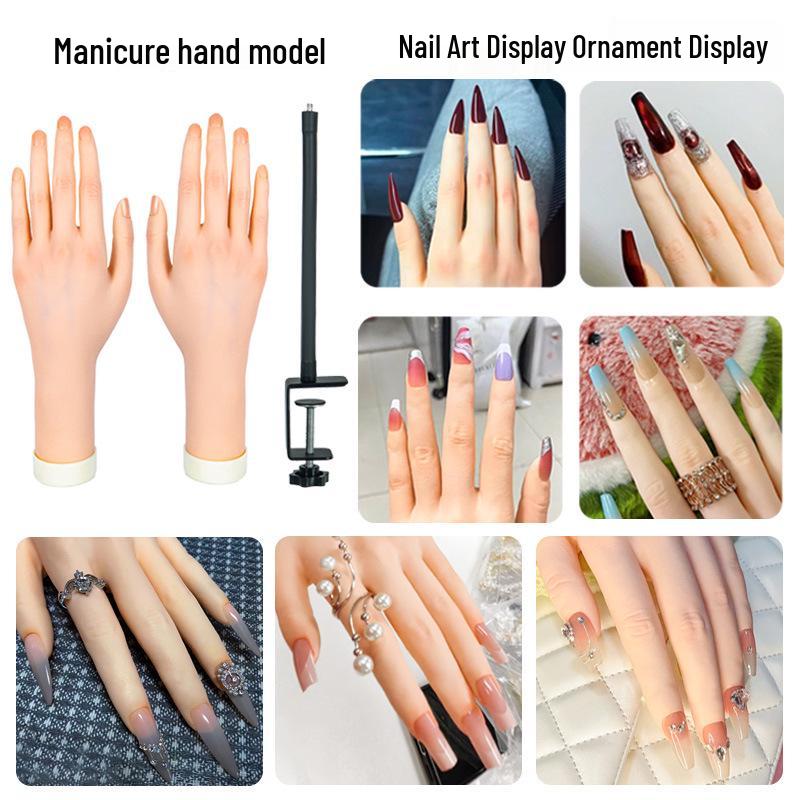 Beginner's Bendable Soft Fake Hand for Nail Art Display and Practice