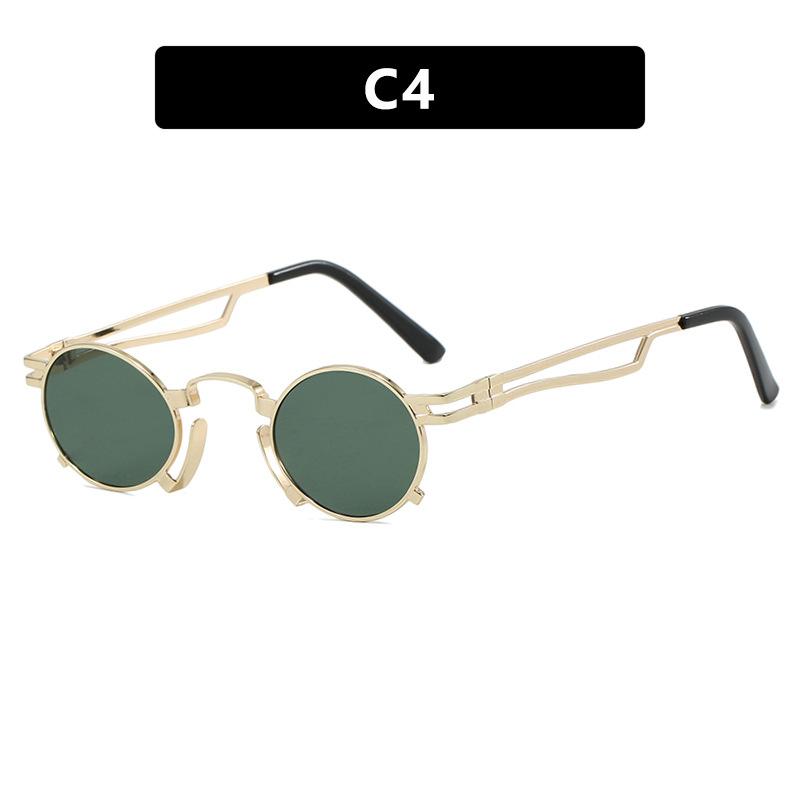 Steampunk Vintage Metal Round Sunglasses Women For Men Luxury Brand Designer Punk Shades Popular Hip Hop Small Frame Sun Glasses