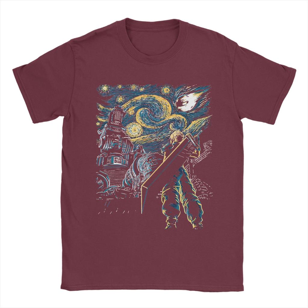 Unisex Chibi Cloud No Coffee No Workee Final Fantasy T Shirt Cotton Tops Vintage Short Sleeve Crewneck Tees Summer TShirt