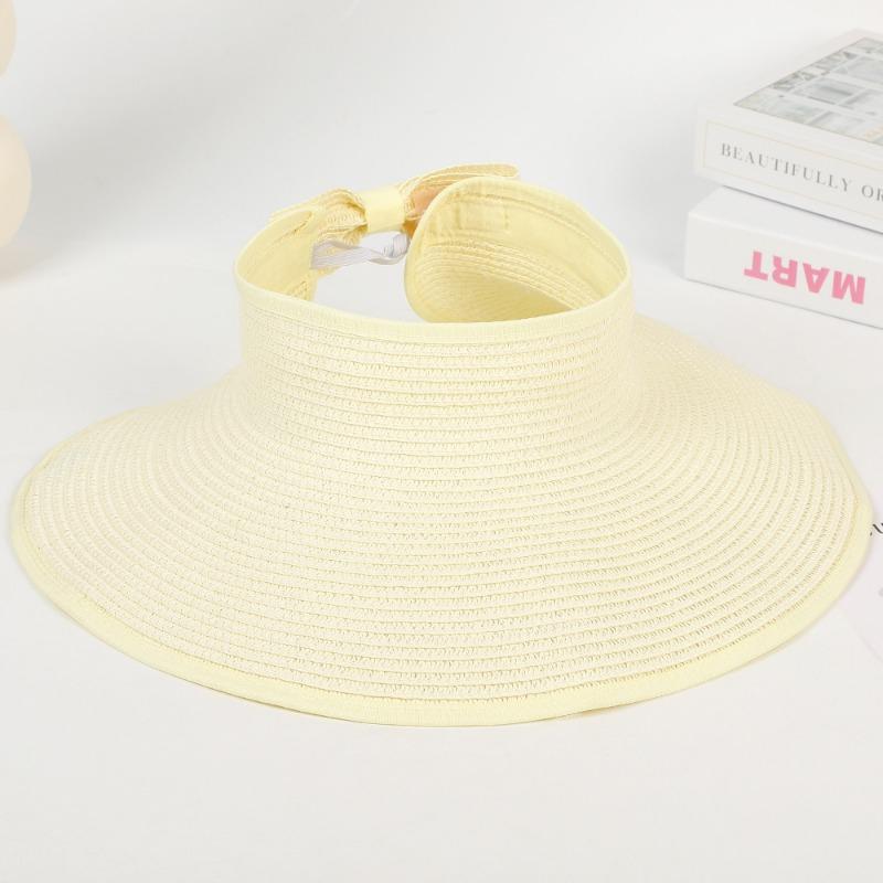 New Summer Folding Empty Top Hat Large Edge Sunshade UV Protection Sun Protection Hat Outdoor Sports Mountaineering Travel Straw Hat