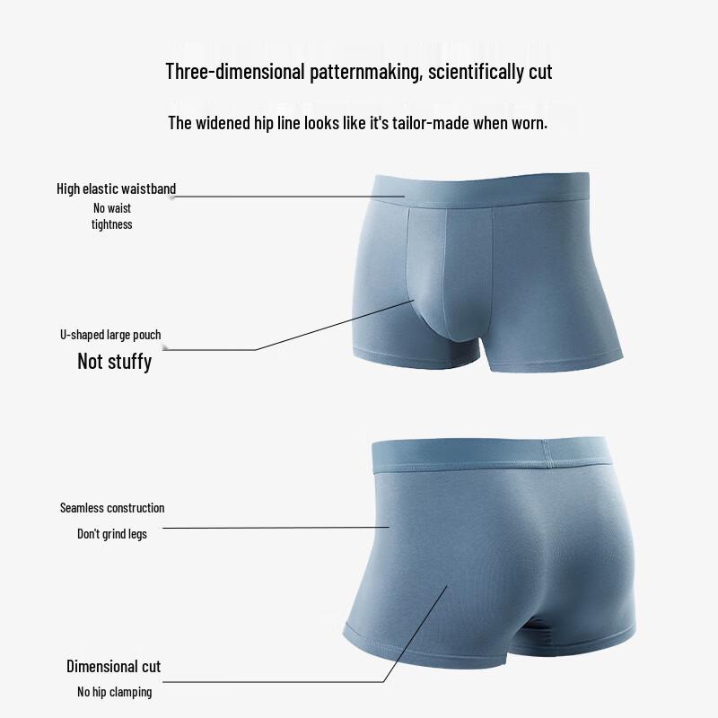 Men's Pure Cotton 10A Antibacterial Boxer Briefs