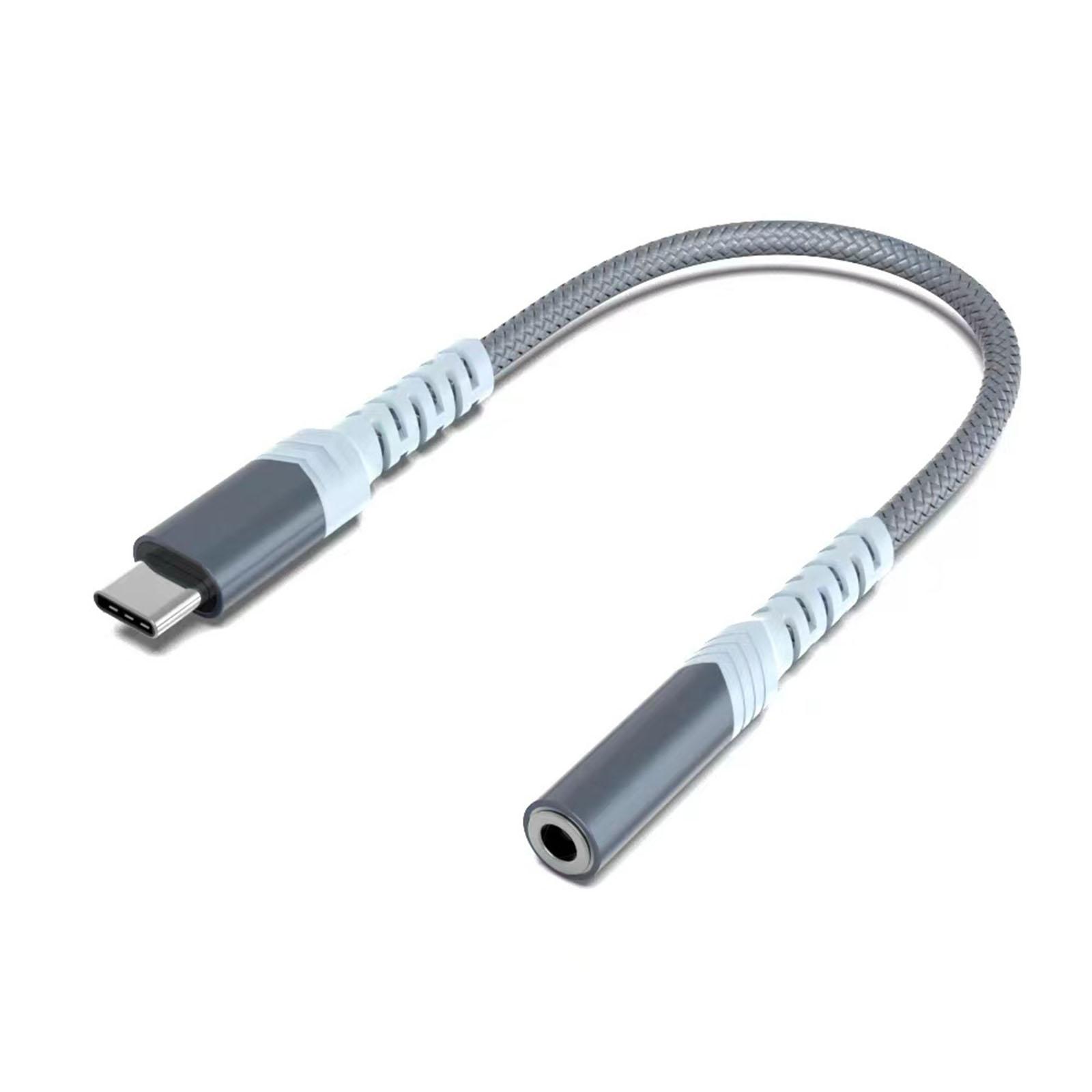 

Кабель-адаптер AUX Type C на 3,5 мм для наушников, прочный и портативный нейлоновый провод