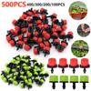 500-100Pcs 1/4 Inch Adjustable Irrigation Drippers Rotating Sprinklers Micro Drip Irrigation Sprinklers for Balcony Greenhouse