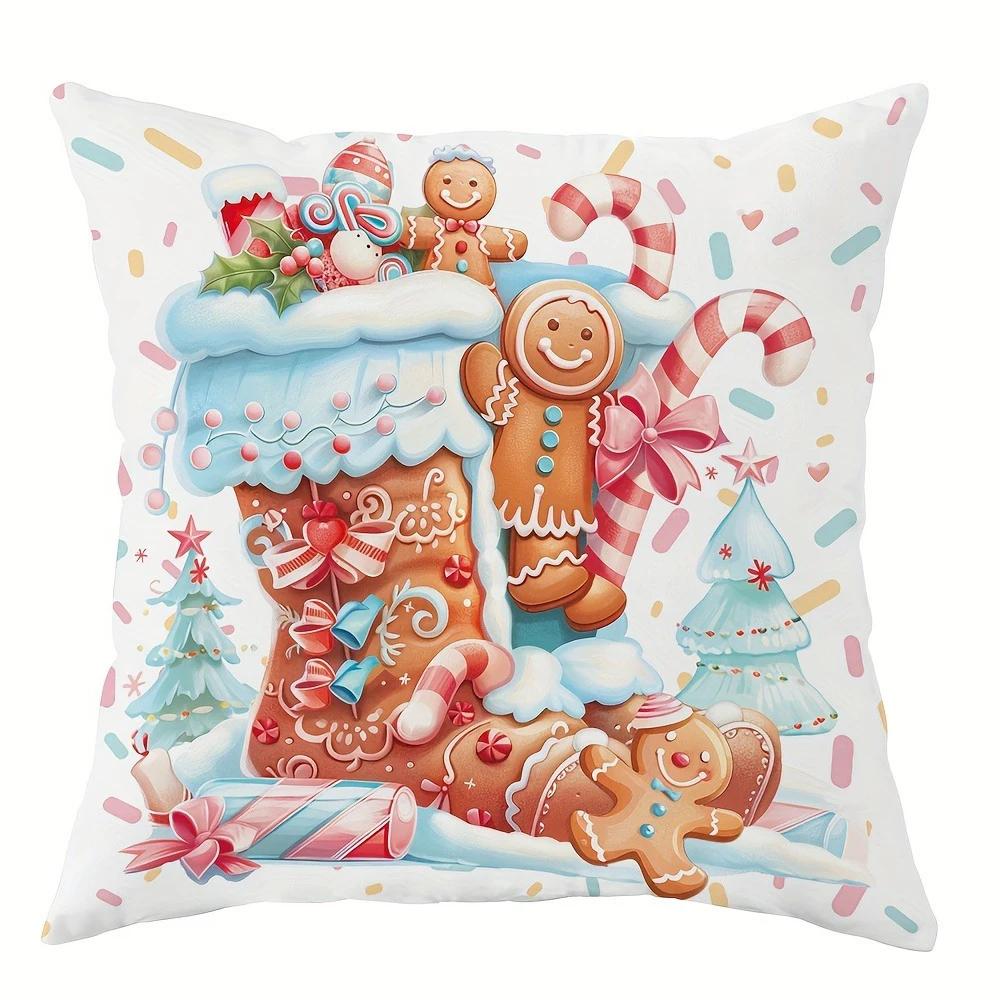 Christmas Gingerbread theme pillowcase home Bedroom Room living Room Sofa cushion cover Merry Christmas New Year Gift