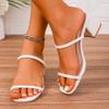 Mode Frau Quadratischer Absatz Offene Zehe Knöchelriemen Damen Sandalen Damen High Heel Sandalen Sommer Casual Damenschuhe Keilschuh 2025 Neu